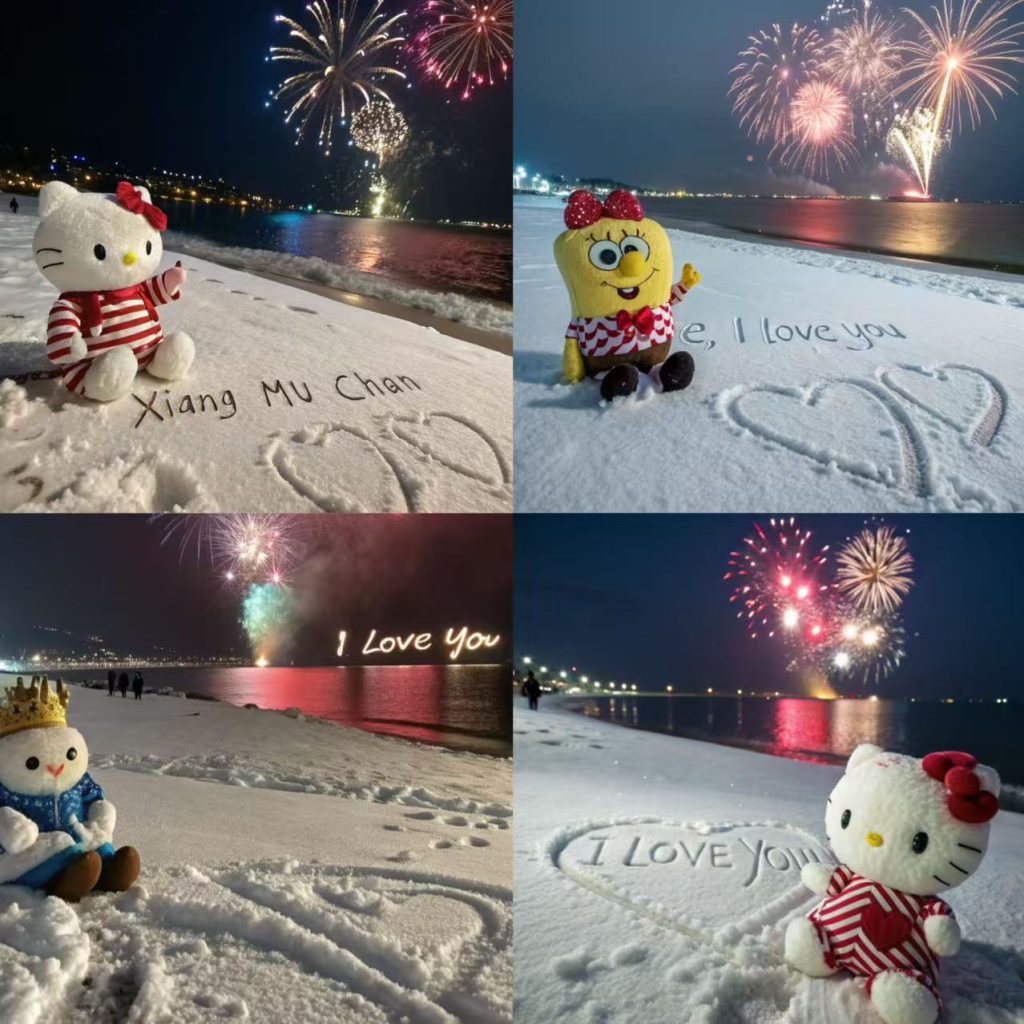 图片[1]-【2024.12.05】AI HelloKitty雪地代写玩法，高需求AI定制雪地写字教程-L哥创业分享网