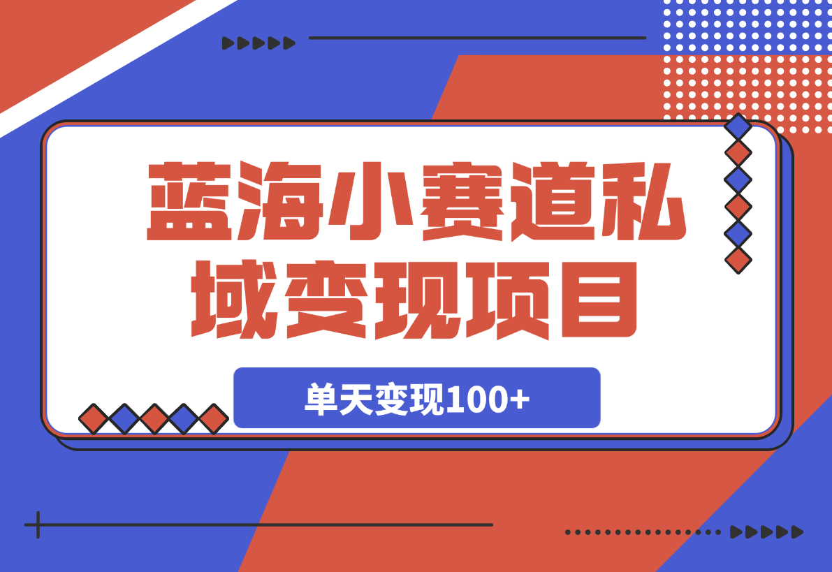 【2025.3.26】抖音蓝海小赛道私域变现项目，单价9.9/单天变现100+-L哥创业分享网